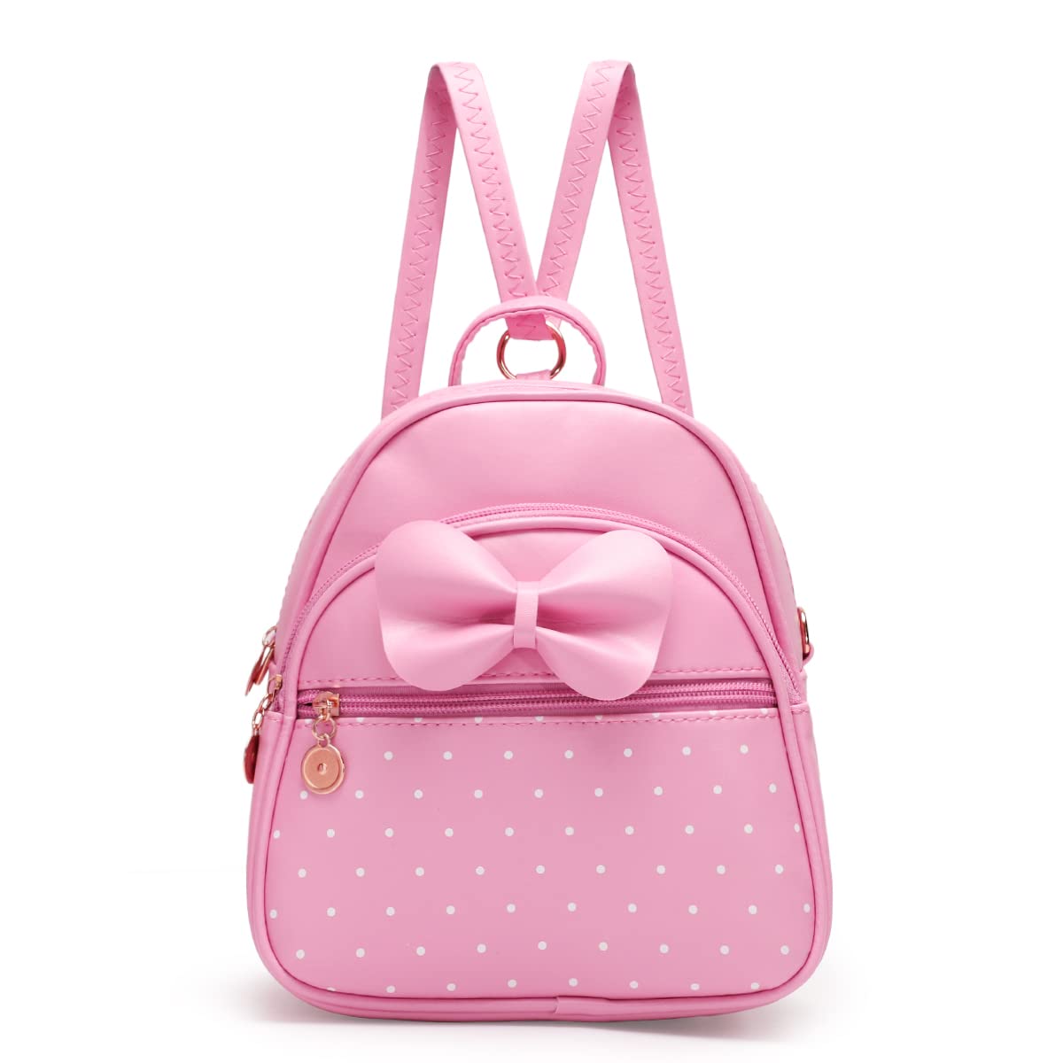 KL928 Girls Bowknot Polka Dot Cute Mini Backpack Small Daypacks Convertible Shoulder Bag Purse for Women