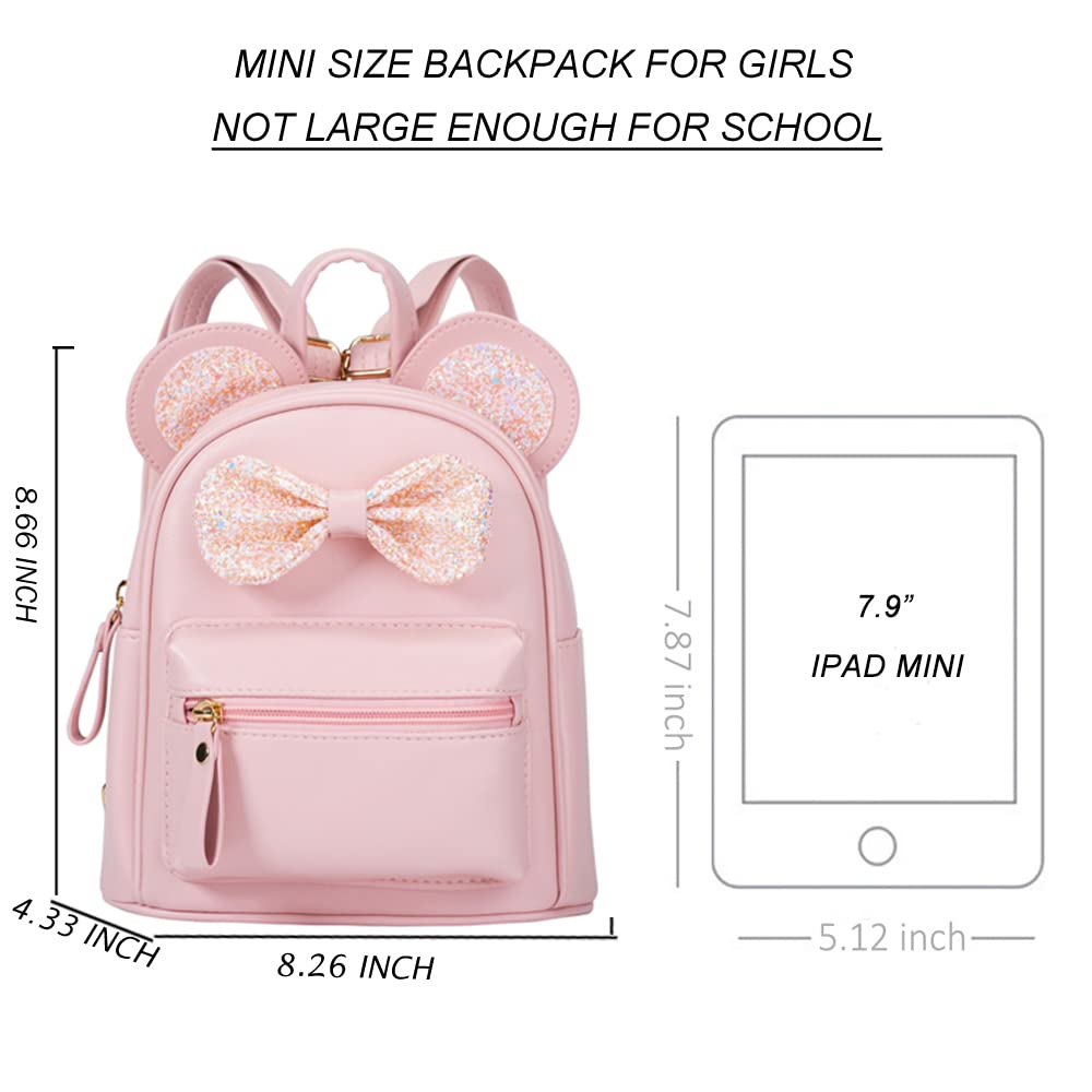 Cutest Toddler Polkadot Bow Mouse Ears Bag Mini Clear Fashion Shoulder Backpack for Teen Toddler Little Girls (clear)