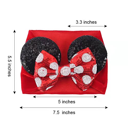 JIAHANG Baby Leopard Bows Turban Knotted Head Wraps, Hair Bows Headbands Stretchy Hair bands for Infant Toddlers Girls (pink leopard)