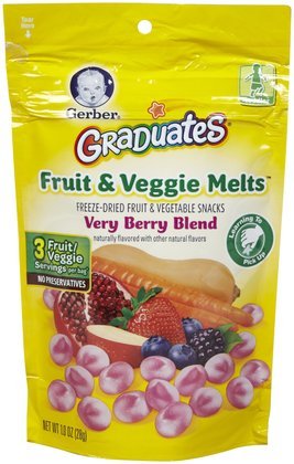 Gerber Snacks for Baby Fruit & Veggie Melts, 1 Oz