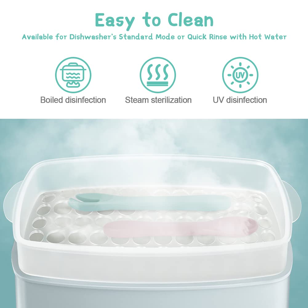 Vicloon Silicone Baby Feeding Spoons - 7 PCS First Stage for Infants, Ultra-Durable & Chewproof, Dishwasher Safe Baby Utensils