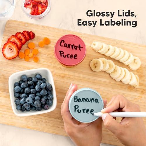 KeaBabies 4pk 8oz & 4pk 4oz Glass Baby Food Containers with Lids - Leak-Proof,Microwavable Small Glass Jars,Baby Purees & Toddler Snack Storage Containers,BPA-Free,Dishwasher & Freezer Safe(Musk Dusk)