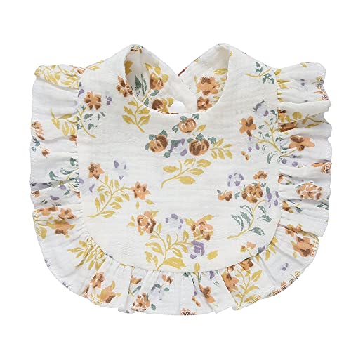 4 PACK Solid Muslin Baby Drool Bibs Set for Unisex Boys Girls Cotton Adjustable Teething Feeding Drooling Bibs