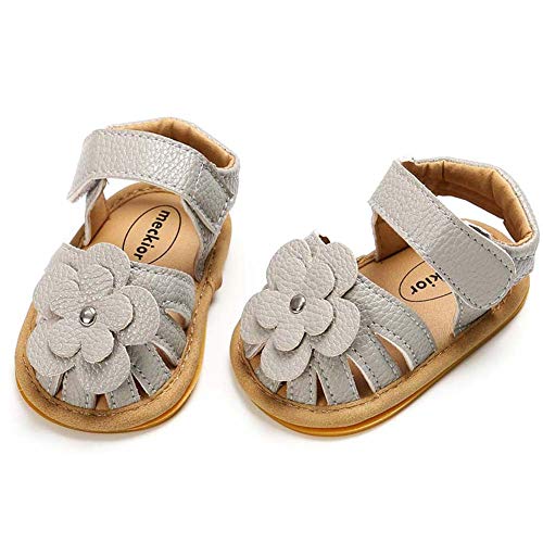 Kannior Infant Boys Girls Sandals Breathable Premium Baby Summer Outdoor Casual Beach Shoes Lightweight Toddler Flower Bowknot Anti Slip Rubber Sole Newborn Prewalker First Crib Shoes