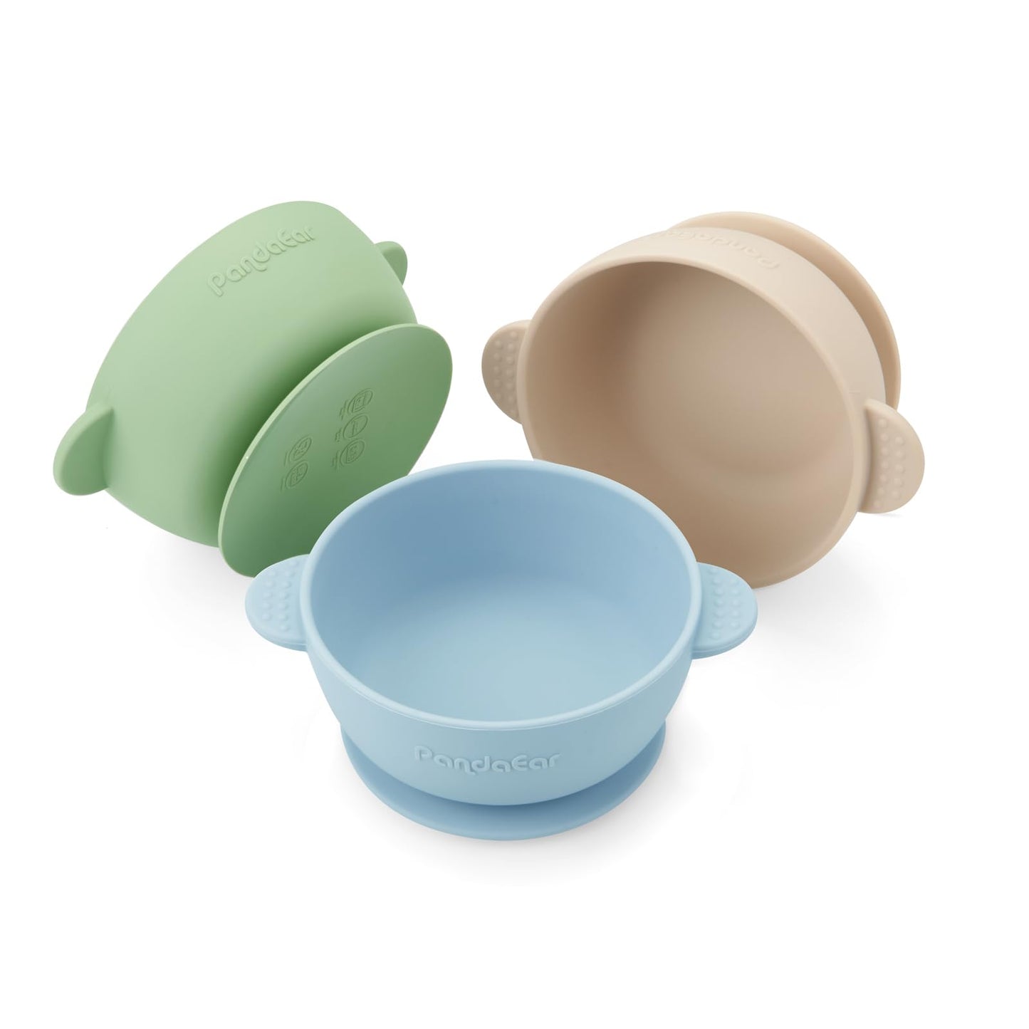 PandaEar 3 Pack Baby Bowls with Suction| Stay Put Silicone Food Bowl for Babies Kids Toddlers Infants| Food Grade Soft Safe BPA-Free Silicone (Pink)