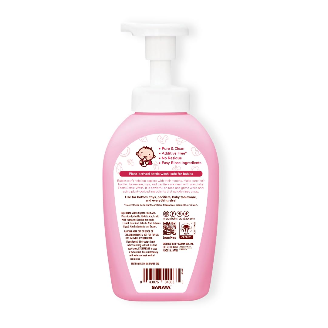 Unscented Foam Bottle Wash, Natural Plant Based Baby Bottle & Dish Soap, No Artificial Fragrance or Additives, Gentle for Washing Bottles, Pacifiers and Toys, Easy Rinse, 15.21 Fl Oz