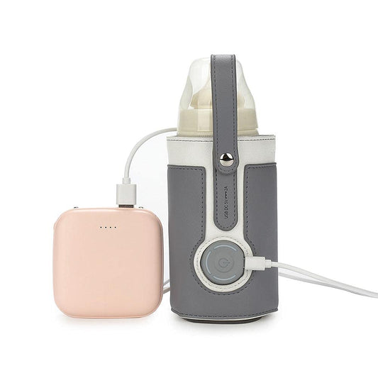 Bottle Warmer Bag 3 Temperature Adjustable Portable Baby Bottle Warmer for Connecting to Mobile Power