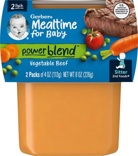 Gerber Baby Food Power Blend Apple Chicken, 4 Oz, 2 Ct Tubs