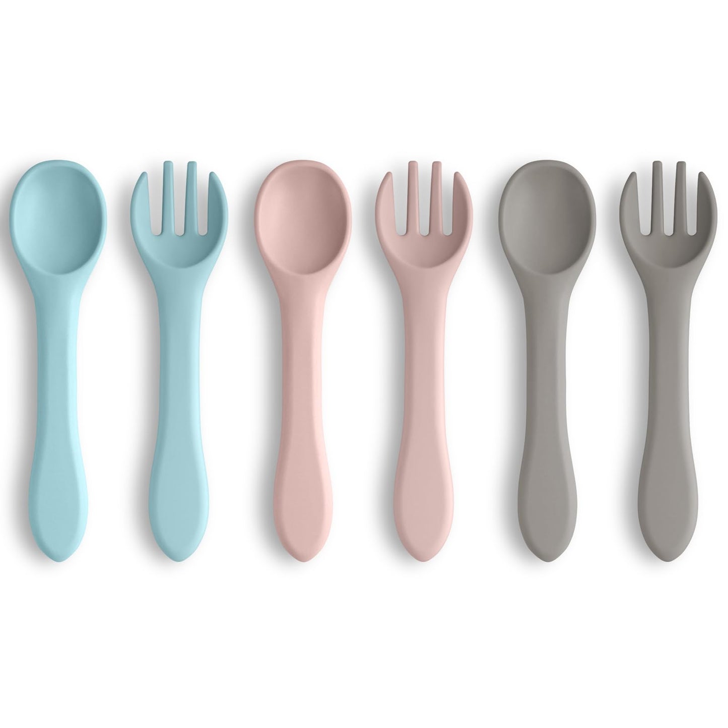 Vicloon Silicone Baby Feeding Spoons - 7 PCS First Stage for Infants, Ultra-Durable & Chewproof, Dishwasher Safe Baby Utensils