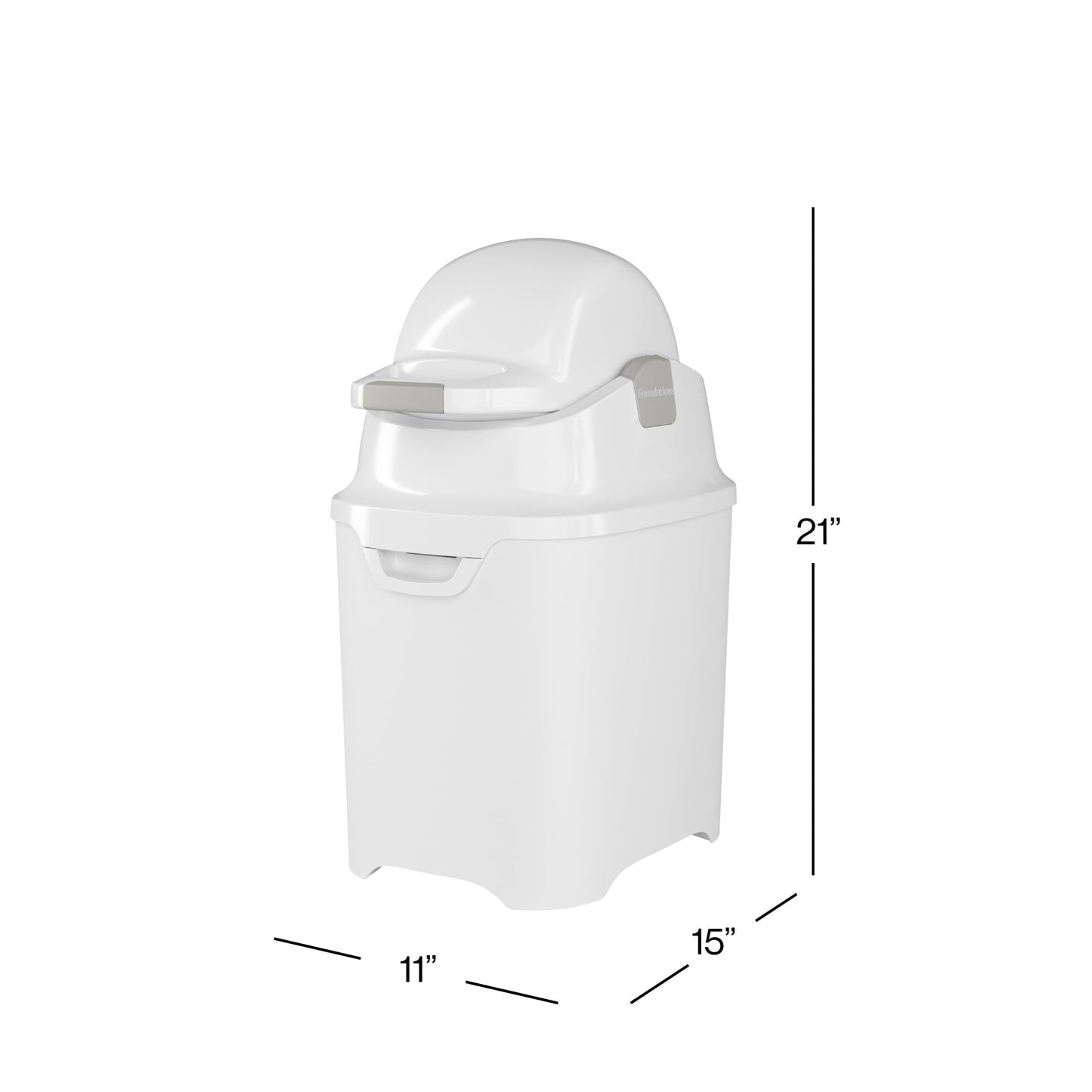 Foundations Mini Diaper Pail with Airtight Lid - Durable & Odorless Diaper Disposal, Large Capacity, Holds up to 30 Newborn Diapers, Refill with Any Bags - Pink