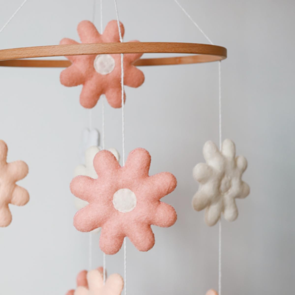 Baby Mobile for Crib - Handmade Modern Boho Baby Mobiles for Bassinet Felt Nursery Mobile Gender Neutral - Gold Moon and Stars - Girl Cribs Decorations