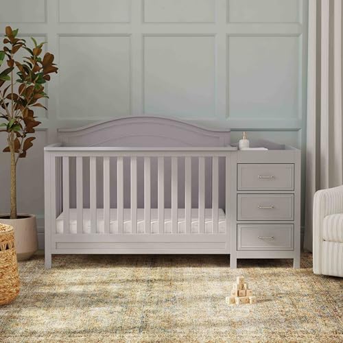 DaVinci Charlie 4-in-1 Convertible Mini Crib and Changer Combo in White, Greenguard Gold Certified