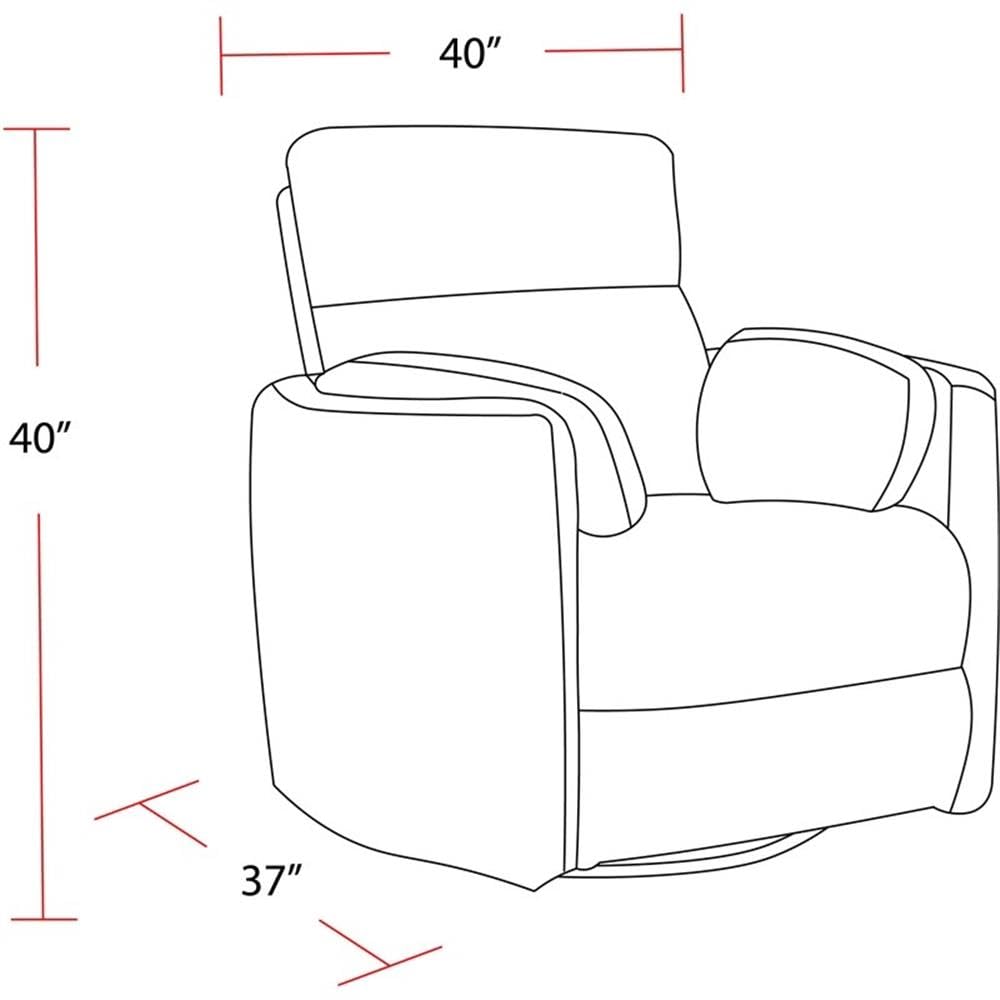 Pemberly Row Contemporary Fabric Swivel Glider Recliner in Ivory