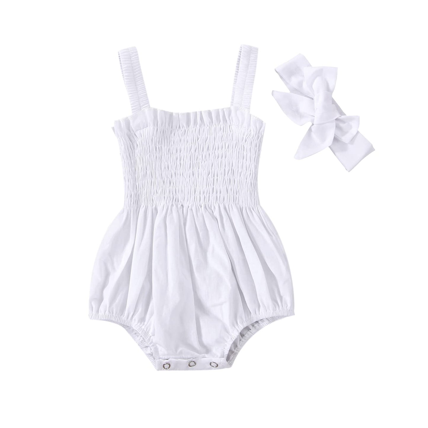FOMOYUU Infant Newborn Baby Girl Ruffle Sleeveless Romper Summer Clothes Outfit with Cute Floral Print Jumpsuit
