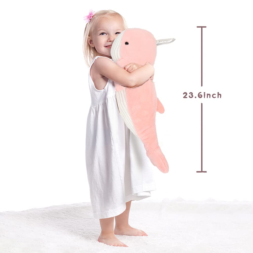 Tezituor 43.3 inch Giant Whale Stuffed Animal, Large Stuffed Whale Plush Ocean Toys, Hugging 4ft Soft Whale Plush Pillow for Girls Boys