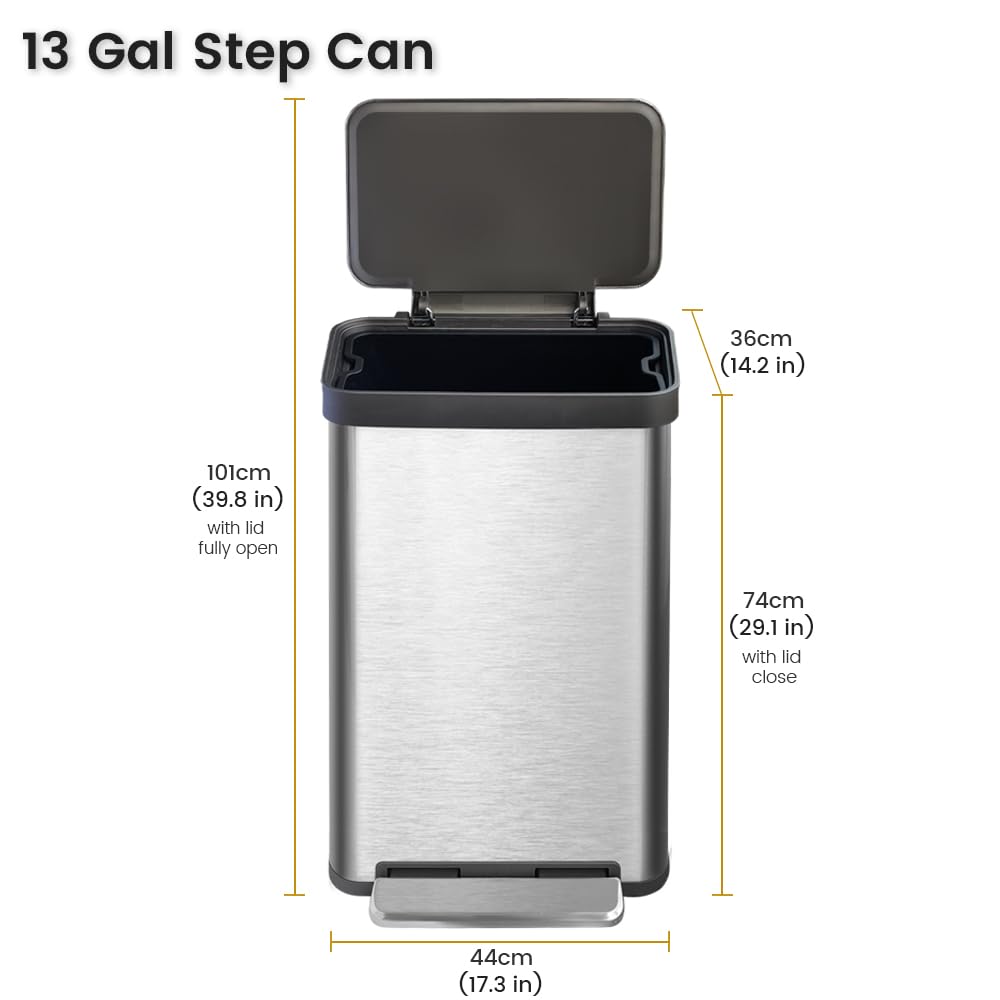 Diaper Pail, Baby Diaper Trash Can with Removal Inner Liner, Childproof Lock, Stainless Steel Garbage Pail with lid, Soft Close, Odor Control Diaper Disposal Bin, 4 Gallon Pink Diaper Can