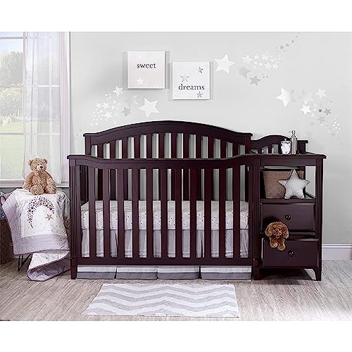 SORELLE FURNITURE Berkley Crib and Changer with Slat Panel Back Classic -in- Convertible Diaper Changing Table Non-Toxic Finish Wooden Baby Bed Toddler Childs Daybed Full-Size Nursery - White