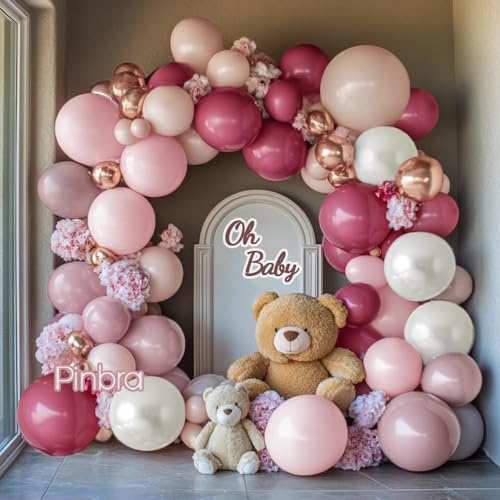 Dusty Blue Balloon Garland Double Stuffed Slate Pastel Blue White Sand Pearl Balloon Arch Kit for Baby Shower Birthday Bridal Shower Wedding Graduation Party Decorations