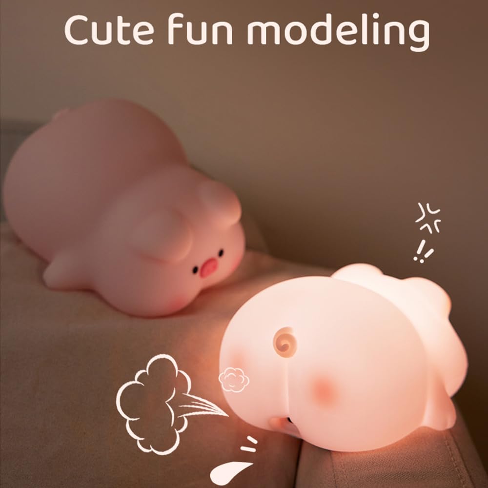 Led Cute Dog Night Light, Dimmable Nursery Puppy Kawaii Lamps, Super Squishy Silicone USB Rechargeable Touch Control Night Lamp for Kids Adults, Used for Camping Party Room Decor (Dog)