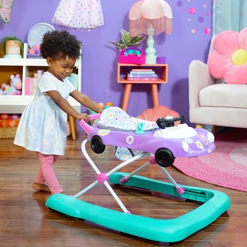 Bright Starts JuneBerry Walk-A-Bout Baby Walker and Entertainer, Removeable Floor Toy, with Easy Fold Frame for Storage, Ages 6 Months +