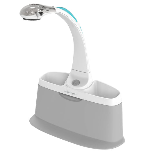 The First Years Rain Shower Baby Bath Tub Set - Includes Convertible Bath Tub and Sling with Soothing Spray - Baby Bath Seat and Spa for Newborn to Toddler - Baby Bath Essentials