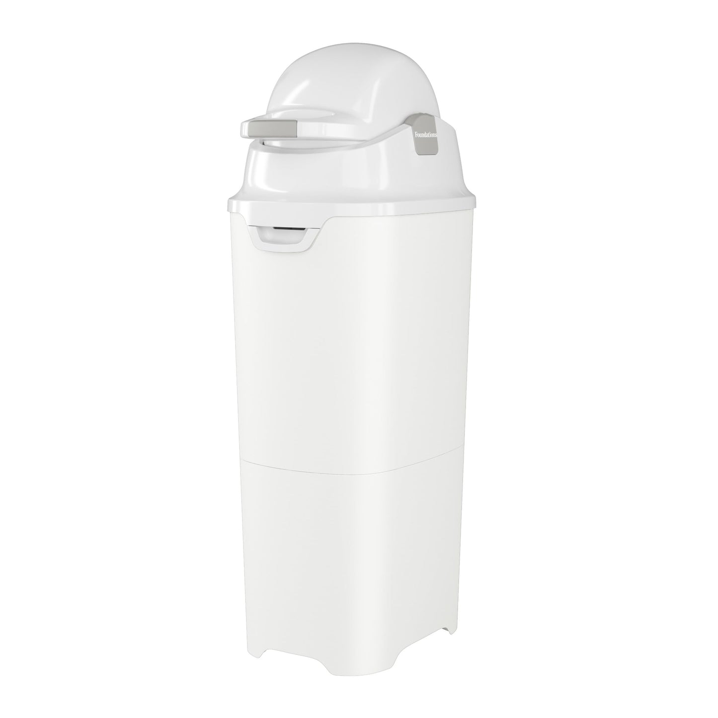 Foundations Tall Diaper Pail with Airtight Lid - Durable & Odorless Diaper Disposal, Large Capacity, Holds up to 60 Newborn Diapers, Refill with Any Bags - Gray