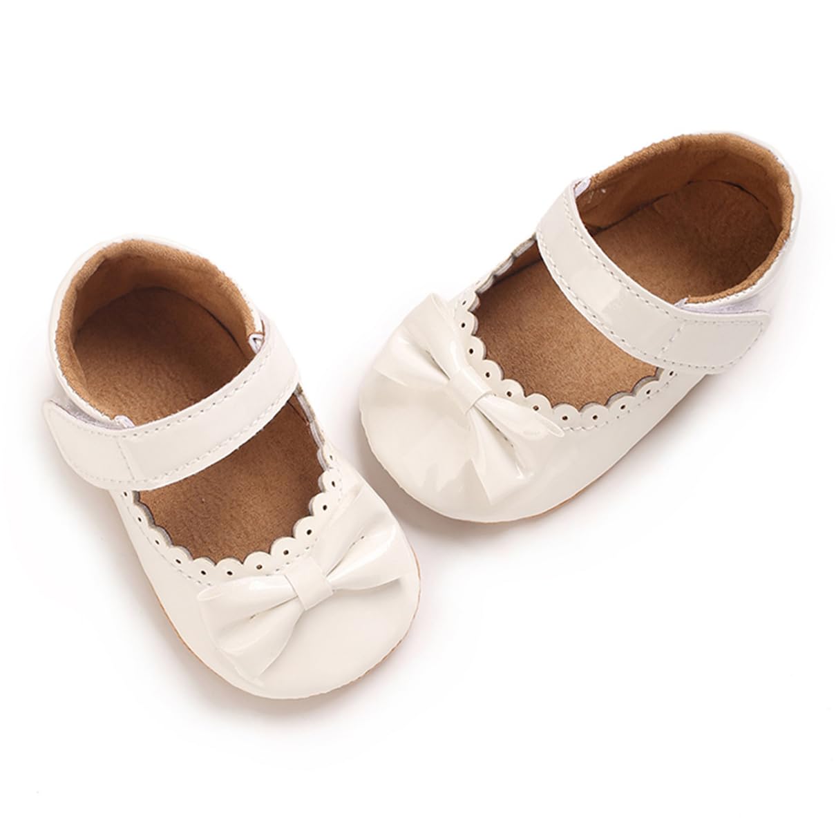 COSANKIM Baby Girls Mary Jane Flats Shoes Anti-Slip Rubber Sole Infant Toddler Princess Wedding Dress Shoes
