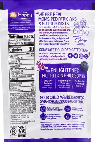 Happy Baby Organics Greek Yogis Freeze-Dried Greek Yogurt and Fruit Snacks, Strawberry Banana, 1 Ounce (Pack of 1) packaging may vary