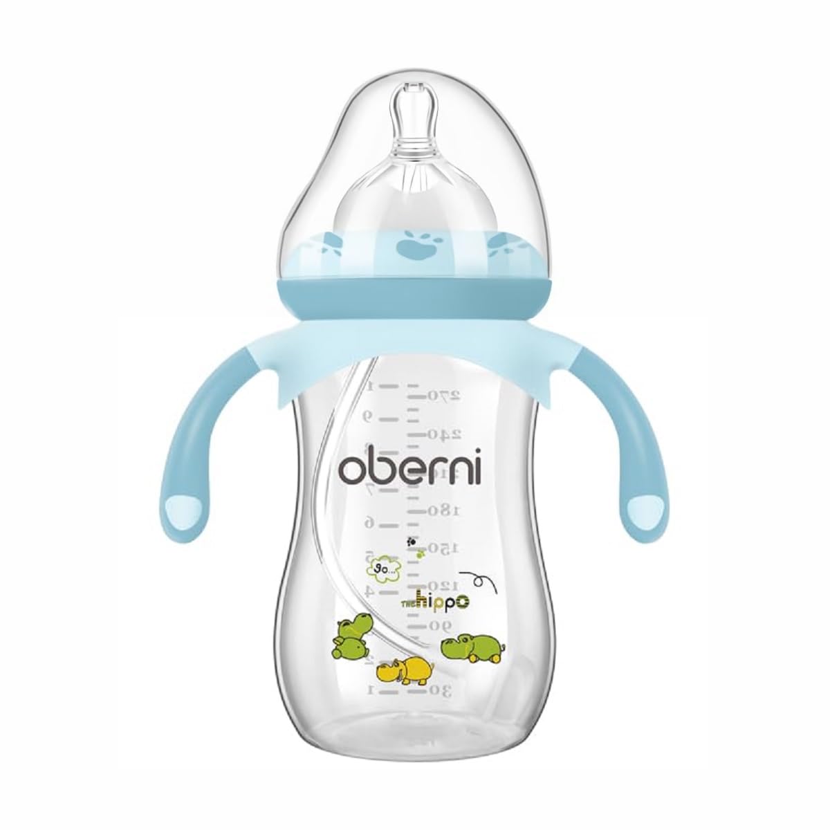 Baby Bottles, Weighted Straw Toddler Milk Bottles with Non-Slip Handle, Size + Variable Fast Flow, 12+ Months, BPA-Free, Blue/1Pack/9oz