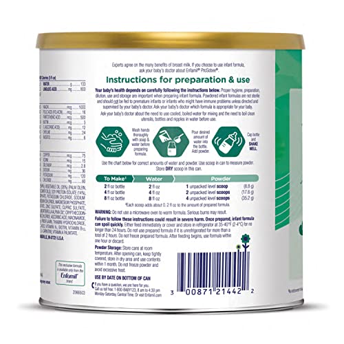 Enfamil Prosobee Plant based Baby Formula, for Sensitive Tummies, Soy-based Plant Sourced Protein, Vitamins for Immune Support, Lactose-free, Milk free, Gluten free, 20.9 Oz Can