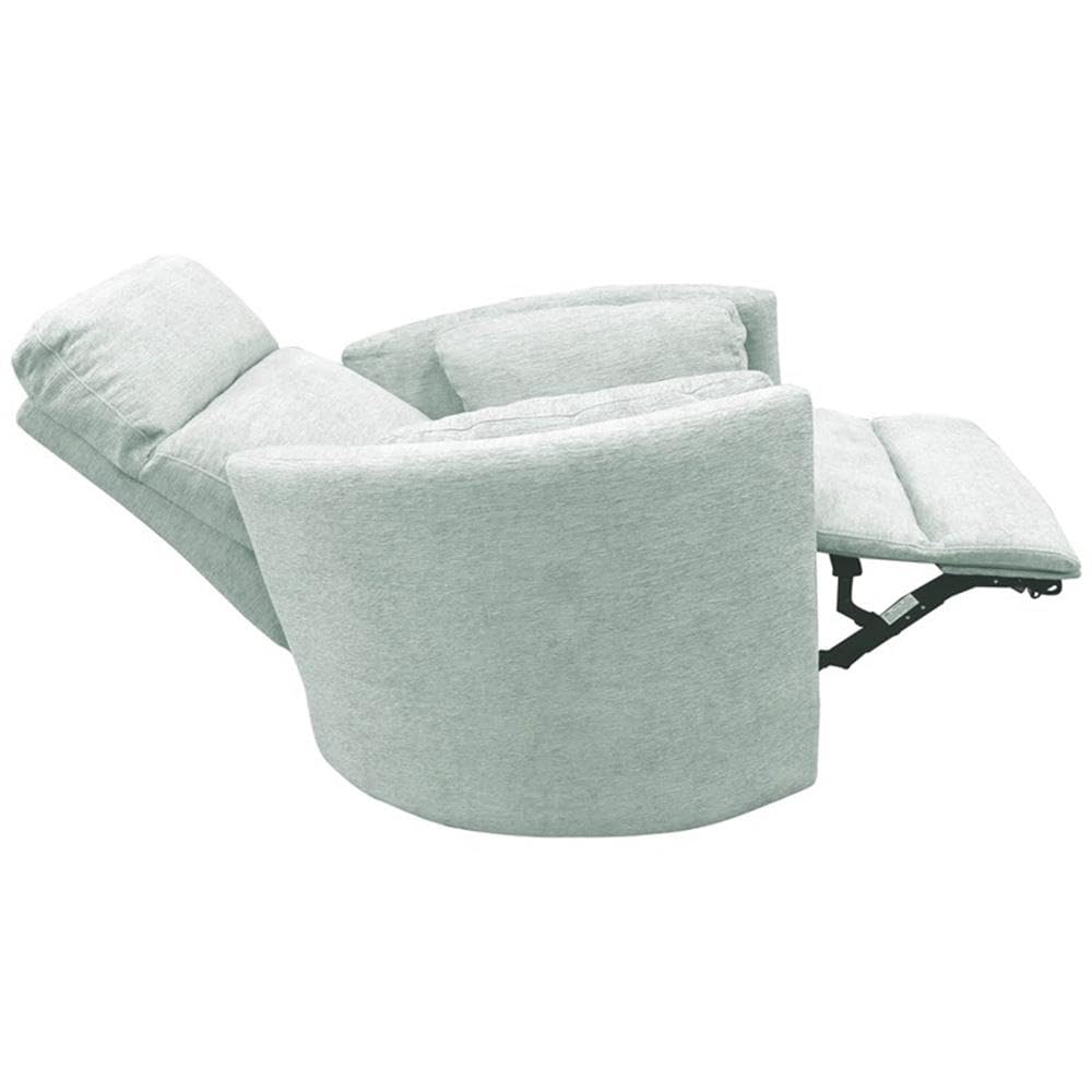 Pemberly Row Contemporary Fabric Swivel Glider Recliner in Ivory