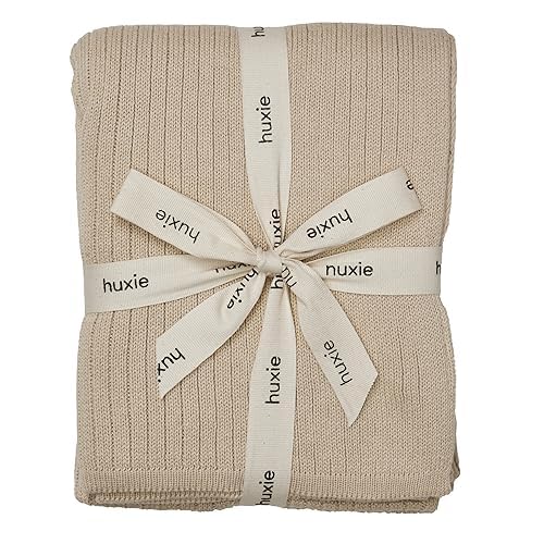 Knitted Organic Cotton Baby Blanket- Swaddle Blanket, 30" x 40" Soft Receiving Blanket for Newborn (Mochachino)