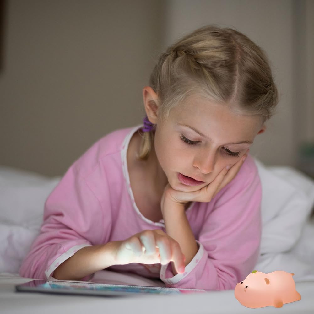 Led Cute Dog Night Light, Dimmable Nursery Puppy Kawaii Lamps, Super Squishy Silicone USB Rechargeable Touch Control Night Lamp for Kids Adults, Used for Camping Party Room Decor (Dog)