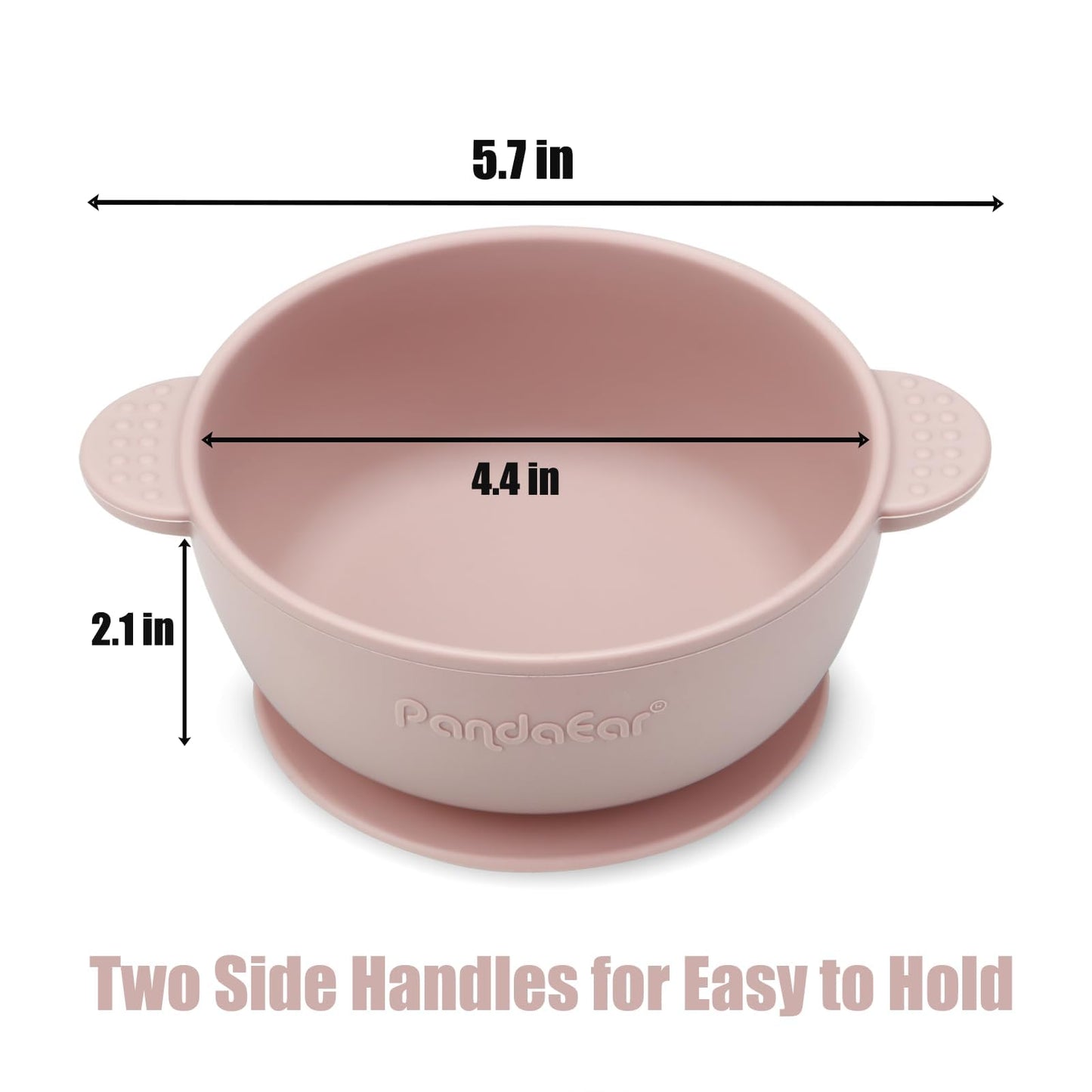 PandaEar 3 Pack Baby Bowls with Suction| Stay Put Silicone Food Bowl for Babies Kids Toddlers Infants| Food Grade Soft Safe BPA-Free Silicone (Pink)