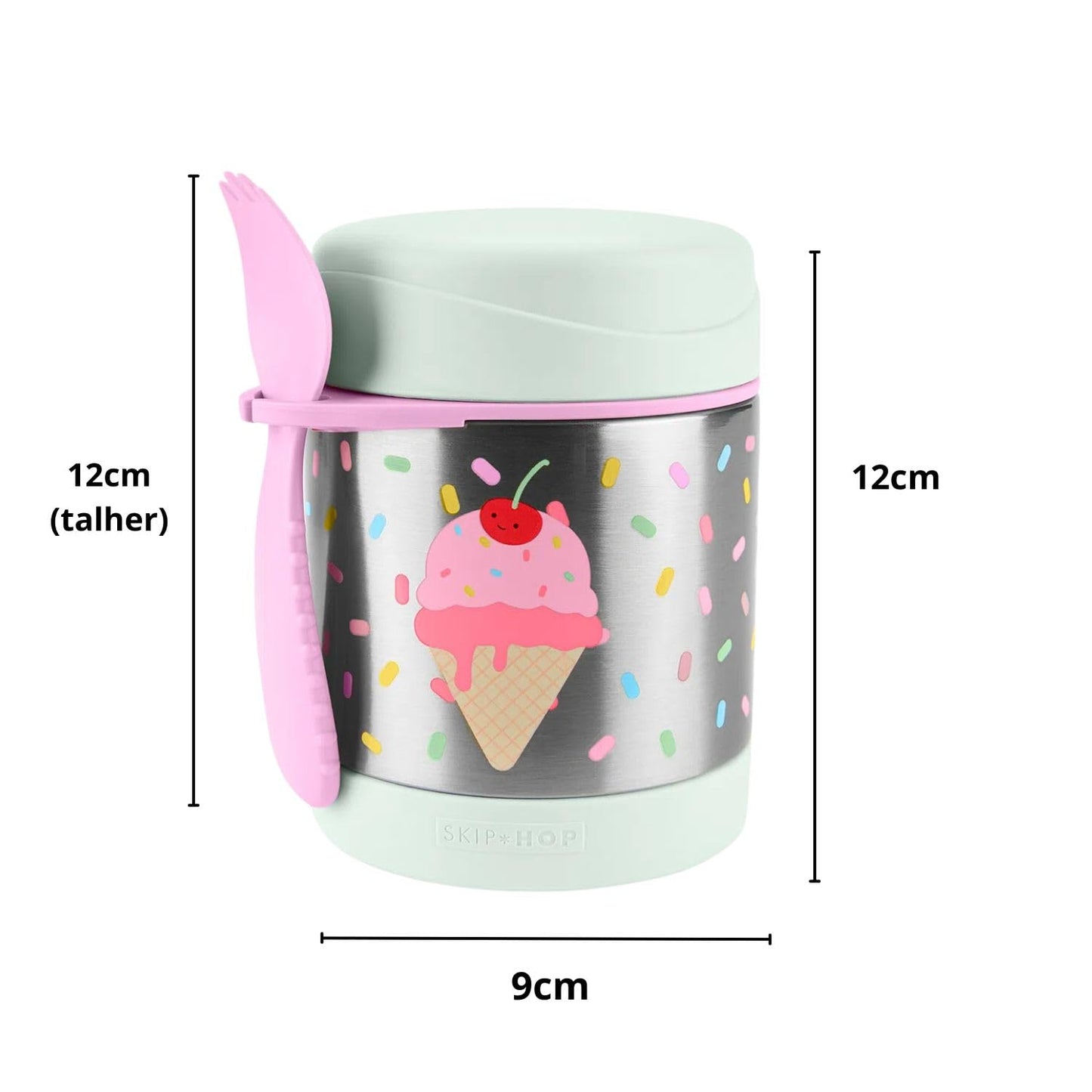 Skip Hop Insulated Baby Food Jar, Sparks Rocket, Stainless Steel, Holds 11oz