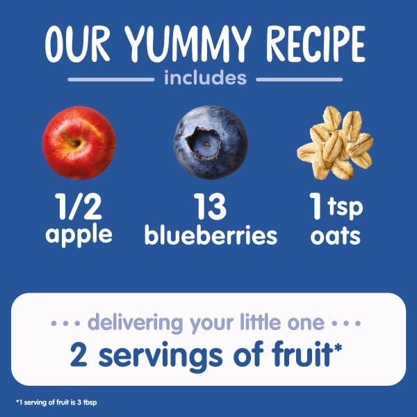 Happy Baby Organic Baby Food, Apples, Blueberries & Oats, 4 Oz