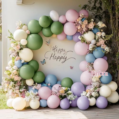 Dusty Blue Tan Balloon Garland Double Stuffed Slate Pastel Blue Brown Nude White Sand Latex Balloons Arch Kit for Neutral Baby Shower Birthday Bridal Wedding Bear Theme Party Decorations
