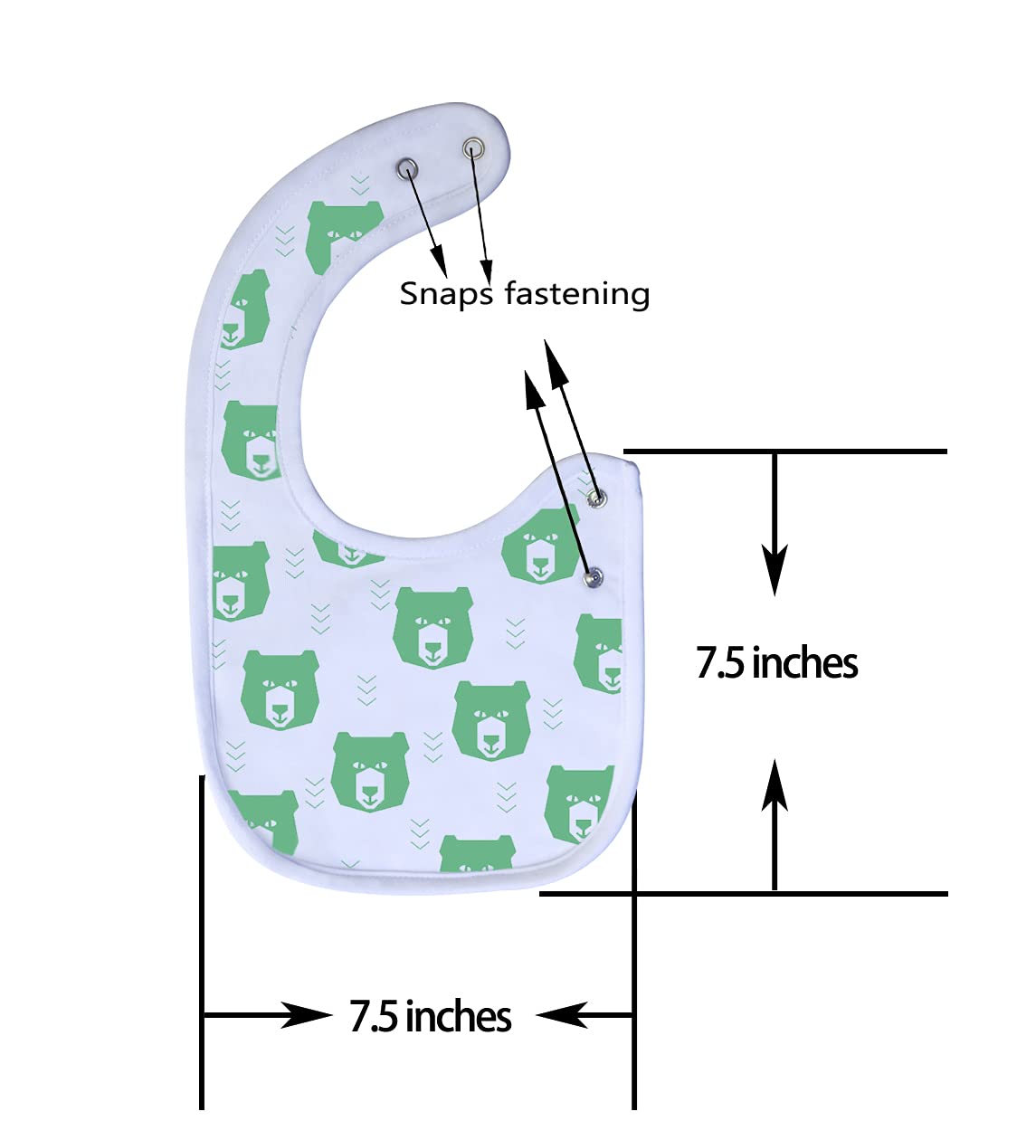 Maiwa 6 Pack Waterproof Cotton Baby Bibs for Girls Boys for Drooling Eating with Snaps