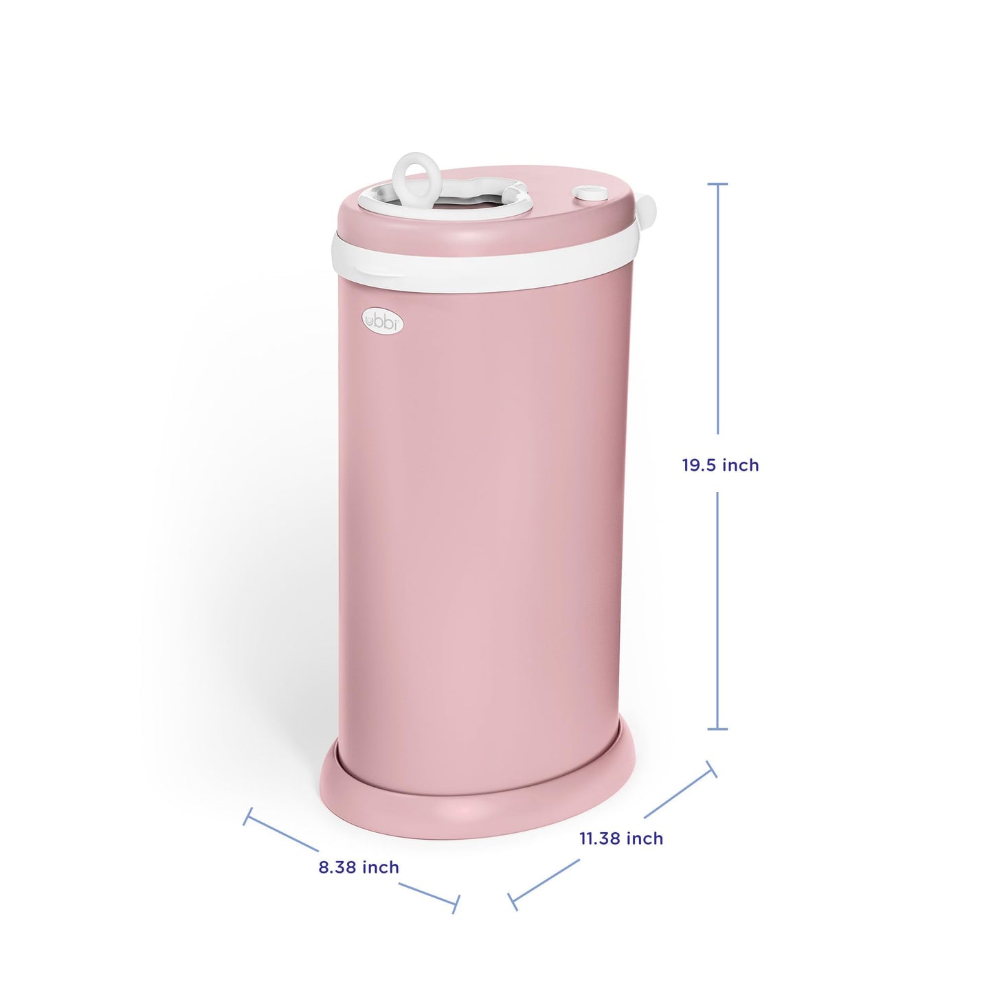 Ubbi Steel Diaper Pail, Odor Locking, No Special Bag Required, Award-Winning, Registry Must-Have, White