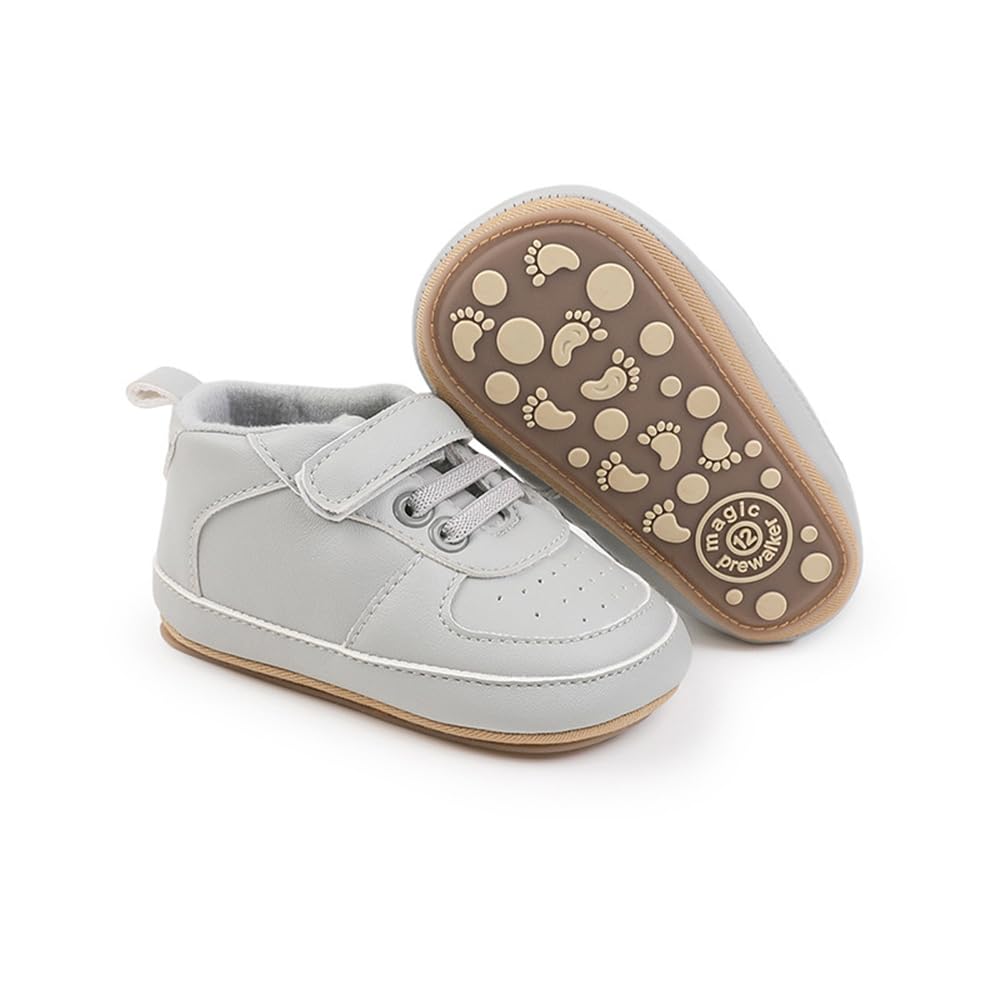 Clowora Unsex Baby Shoes Boys Girls Infant Sneakers Non-Slip Soft Rubber Sole Toddler Crib First Walker Lightweight Shoes