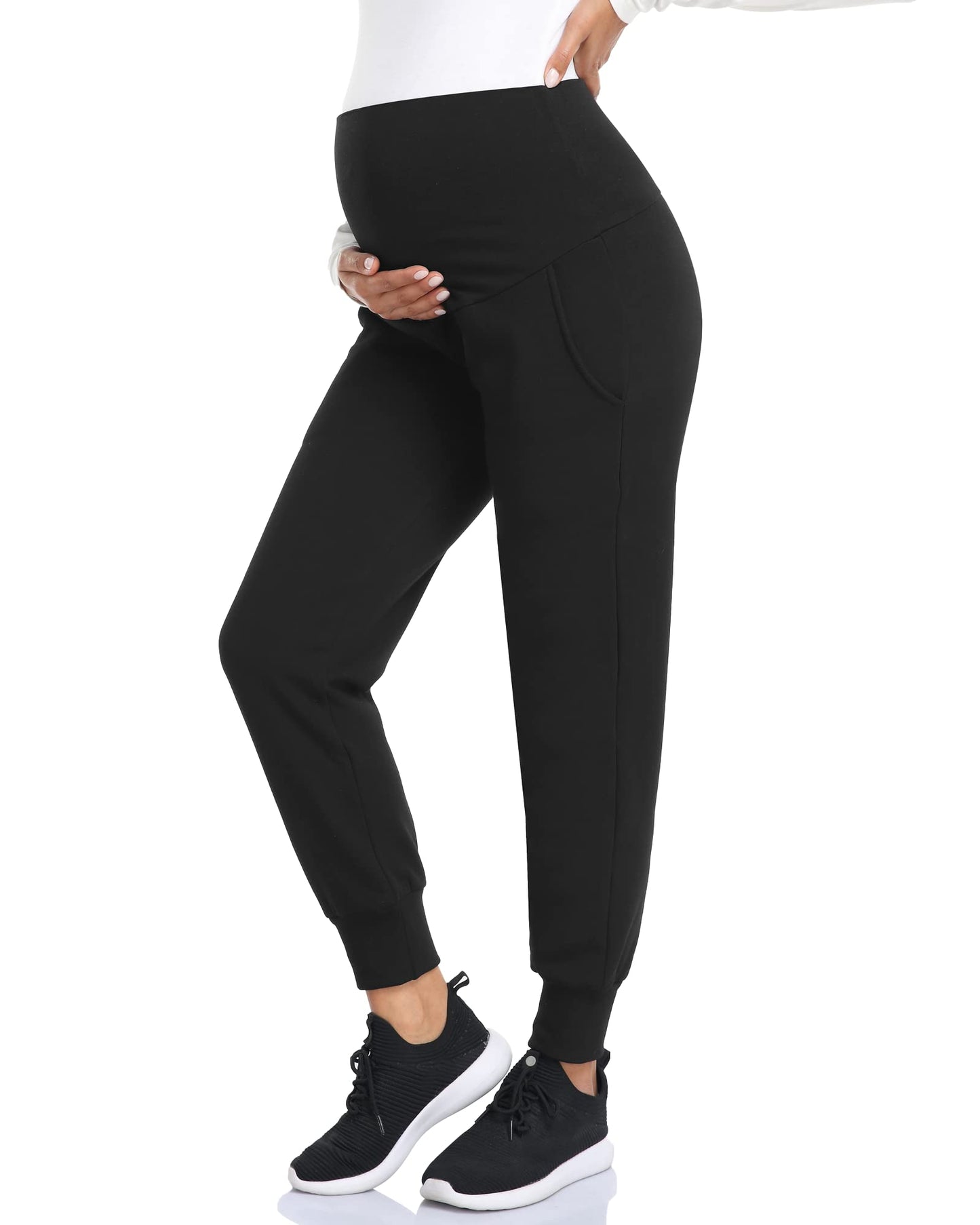 fitglam Women's Maternity Pants Over Belly Lounge Pajamas Clothes Pregnancy Must Haves Joggers with Pockets