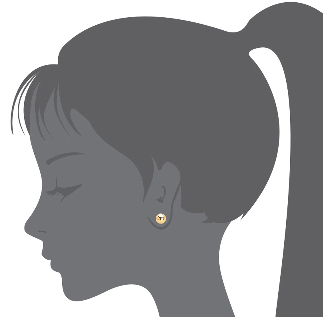 14k Yellow Gold 2,3,4,5,6mm Plain Hollow Gold Ball Children Screw back Baby Girls Stud Earrings