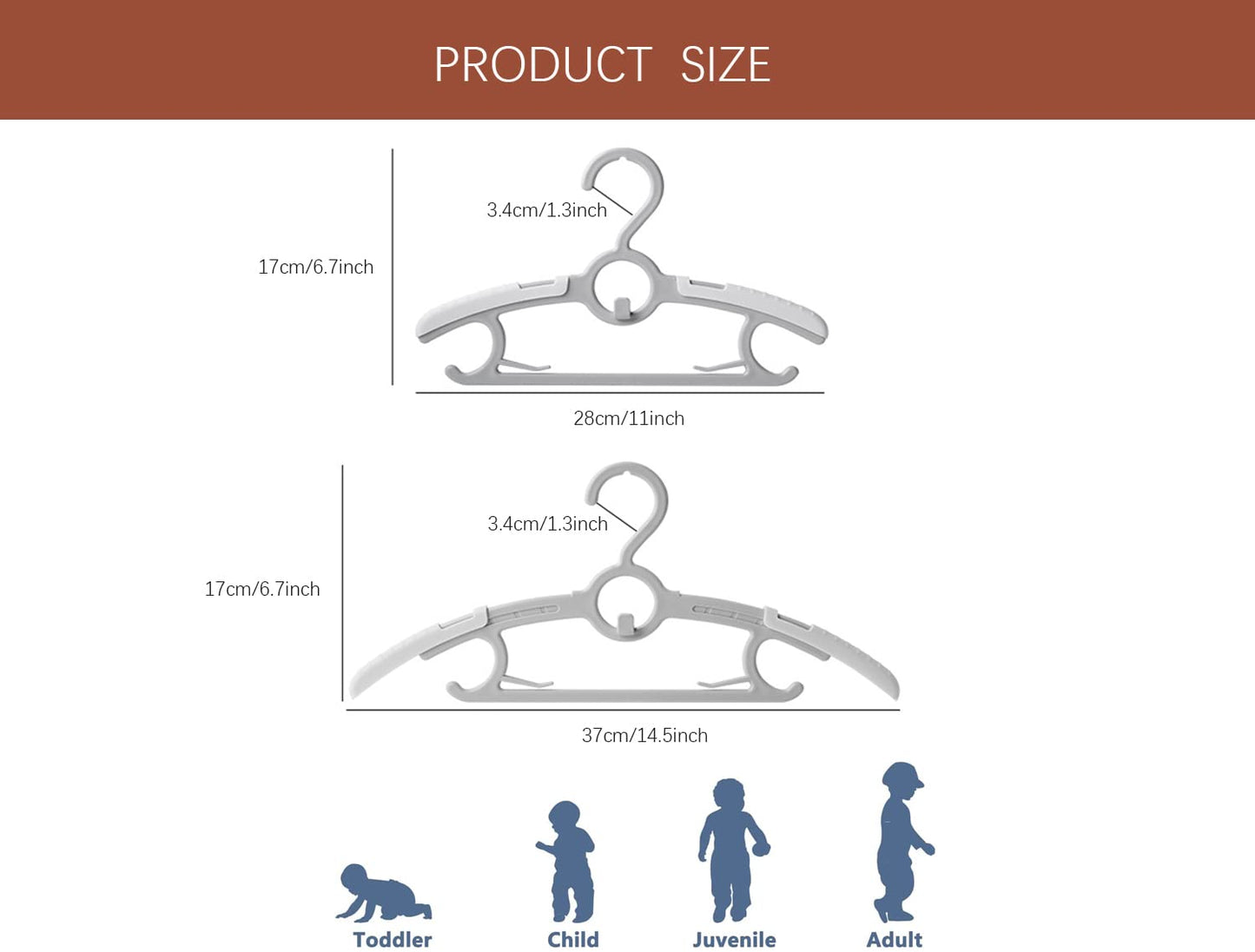 Baby Nursery Closet Hangers, Ultra Thin Non-Slip and Extendable Laundry Infant Pant Hanger for Newborn Clothes - 20pcs11-14" Pink Adjustable Children Coat Hanger for Girl Boy Toddler Kids Child