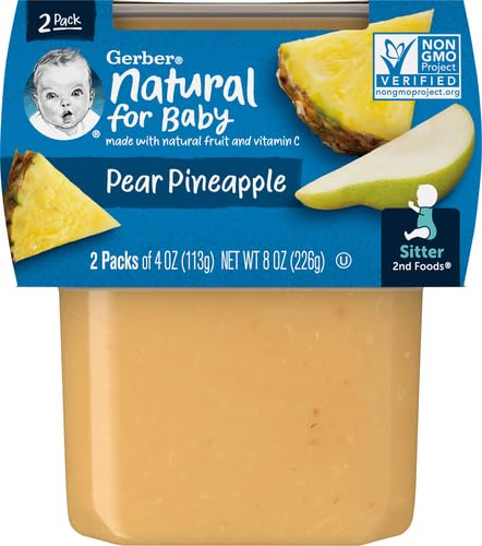 Gerber Second Foods Sitter Pear Pineapple Baby Food Plstc Cup In Sleeve, 8 Ounce