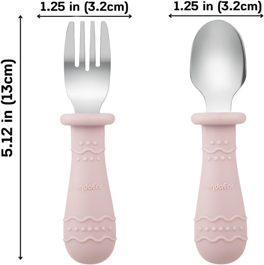 PandaEar 6 Pack Toddler Plates and Utensils Set, 2 Pack Silicone Baby Plates with Suction and 4 Stainless Steel Baby Spoons Forks, Toddler Dinnerware Set, Baby Dishes