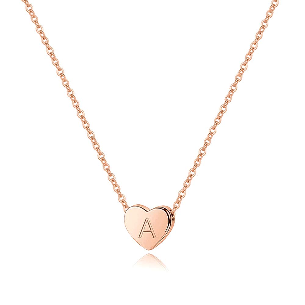 M MOOHAM Heart Initial Necklace Gifts for Girls Women, S925 Sterling Silver Tiny Letter Necklace Birthday Gift for Kids Teen Girl Jewelry