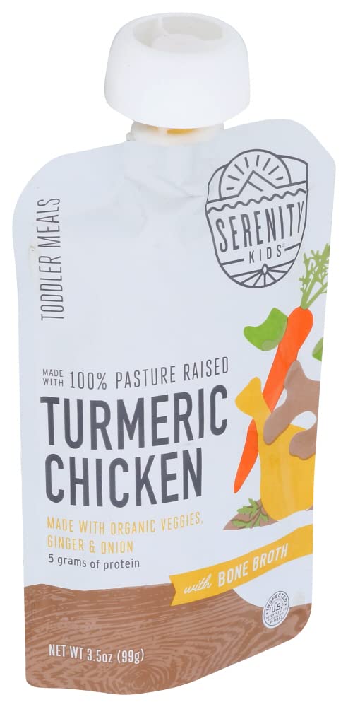 Serenity Kids 7+ Months Bone Broth Puree Made With Organic Veggies - Clean Label Project Purity Award Certified - 3.5 Ounce BPA-Free Pouch - Grass Fed Beef Pot Roast - 12 Count - Baby Food Pouch