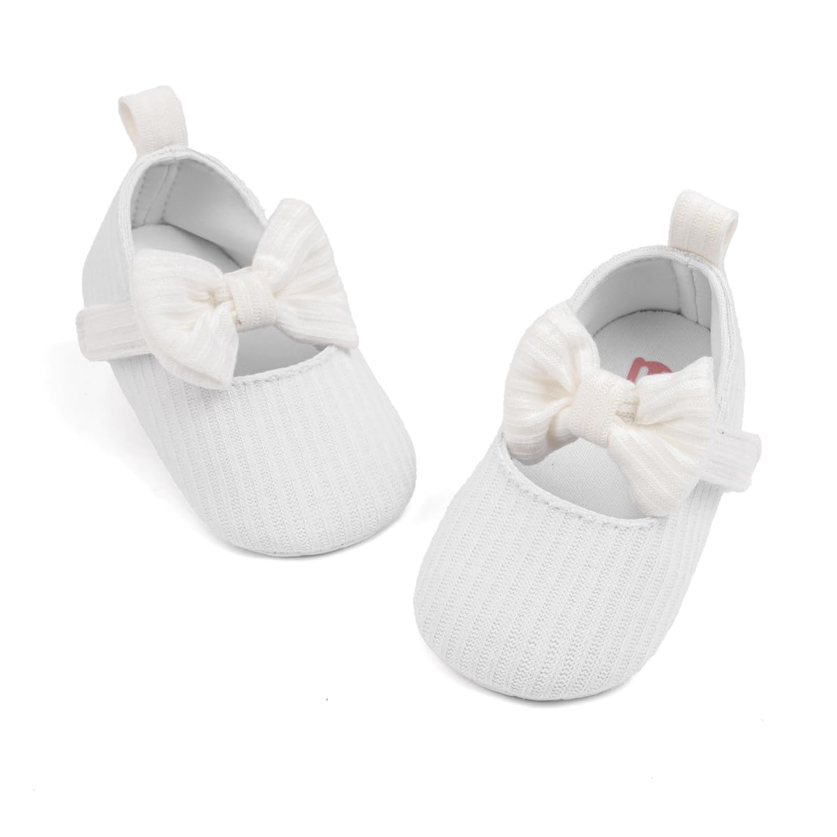 Meckior Newborn Baby Girls Dress Shoes Infant Bowknot Soft Sole Mary Jane Moccasins Baptism Christening Crib Shoes Wedding Princess Flats