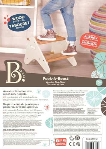 B. spaces – Step Stool For Kids – Wooden Stepping Stool – Step Stool For Bedroom, Bathroom, Kitchen – Furniture For Toddlers, Kids – 2 Years + – Peek-A-Boost - Mint