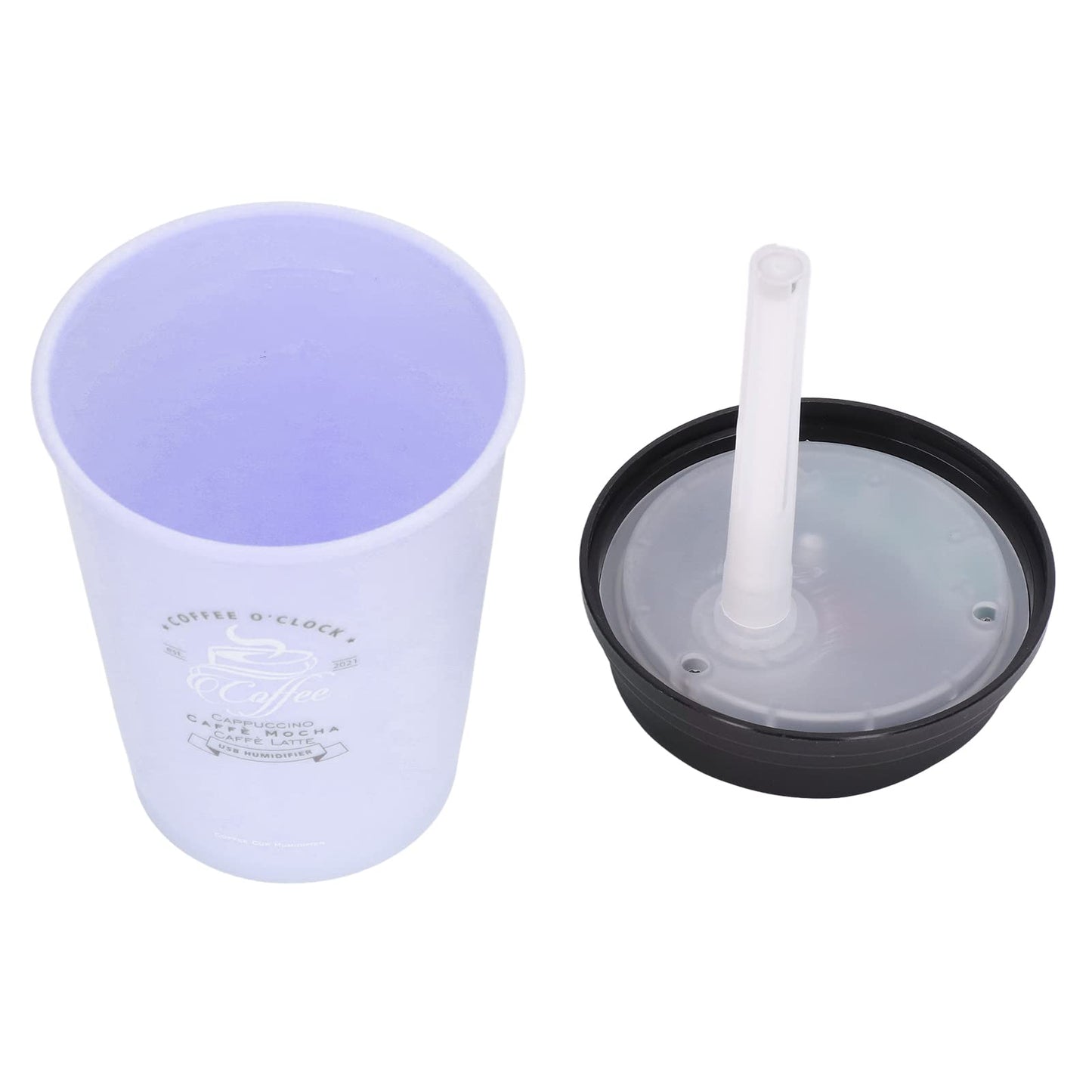 Humidifiers for Bedroom, 300ml Cool Mist Humidifiers, USB Mini Cute Coffee Cup Humidifier, Car Humidifier, Pink Desk Humidifier, Small Humidifier, Low Noise, Auto Shut-Off for Car, Plant, Office(Pink)